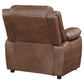 Sillón Ellington con brazos acolchados y tapizados, color marrón oscuro