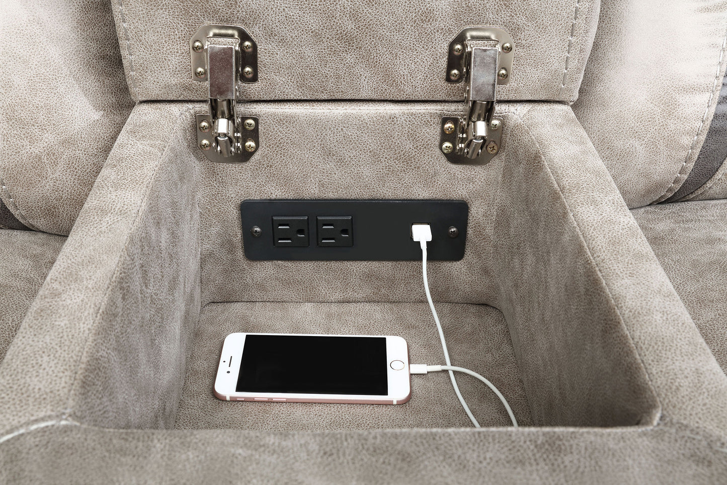 Conjunto de sofá reclinable tapizado Greer de 3 piezas en color topo