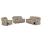 Conjunto de sofá reclinable tapizado de 3 piezas Brentwood en color topo