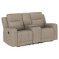 Loveseat reclinable con movimiento tapizado Brentwood en color topo