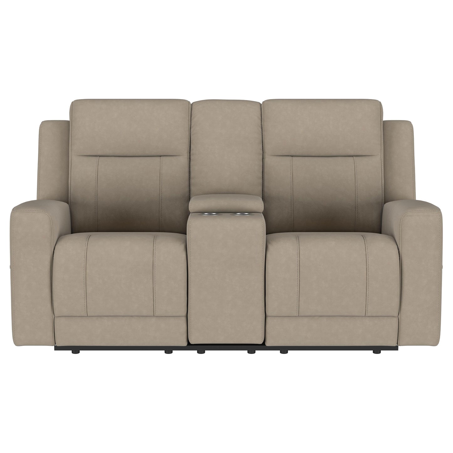 Loveseat reclinable con movimiento tapizado Brentwood en color topo