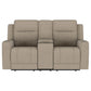 Loveseat reclinable con movimiento tapizado Brentwood en color topo