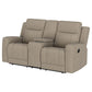 Loveseat reclinable con movimiento tapizado Brentwood en color topo