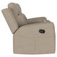 Loveseat reclinable con movimiento tapizado Brentwood en color topo