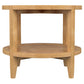 Mesa auxiliar redonda de madera maciza Camillo en color marrón arce