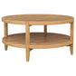 Mesa de centro redonda de madera maciza Camillo color arce marrón