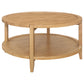 Mesa de centro redonda de madera maciza Camillo color arce marrón