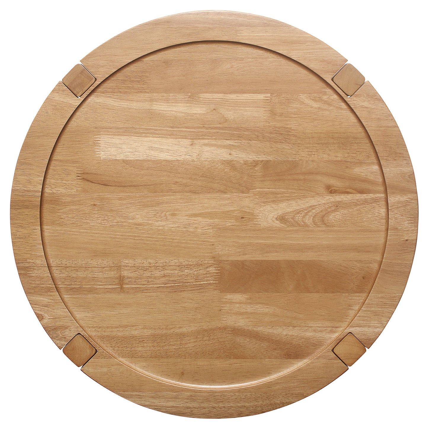 Mesa auxiliar redonda de madera maciza Camillo en color marrón arce