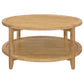 Mesa de centro redonda de madera maciza Camillo color arce marrón