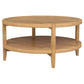 Mesa de centro redonda de madera maciza Camillo color arce marrón