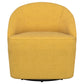 Silla giratoria con acento de barril tapizada Leon, color amarillo mostaza