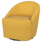 Silla giratoria con acento de barril tapizada Leon, color amarillo mostaza