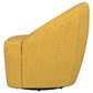 Silla giratoria con acento de barril tapizada Leon, color amarillo mostaza