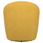 Silla giratoria con acento de barril tapizada Leon, color amarillo mostaza