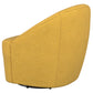 Silla giratoria con acento de barril tapizada Leon, color amarillo mostaza
