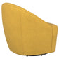 Silla giratoria con acento de barril tapizada Leon, color amarillo mostaza