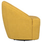 Silla giratoria con acento de barril tapizada Leon, color amarillo mostaza