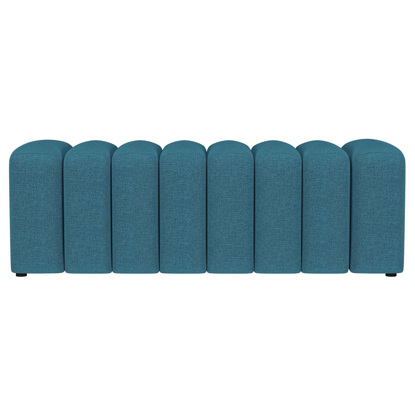 Summer Fabric Upholstered Tufted Accent Bench Peacock Blue
