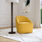 Silla giratoria con acento de barril tapizada Leon, color amarillo mostaza