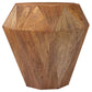 Mesa auxiliar octogonal Jacinto de madera maciza de mango, color marrón natural