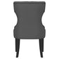 Silla de comedor Baney tapizada en tela gris y negra