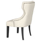 Silla de comedor Baney tapizada en tela beige y negra
