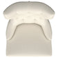 Silla de comedor Baney tapizada en tela beige y negra