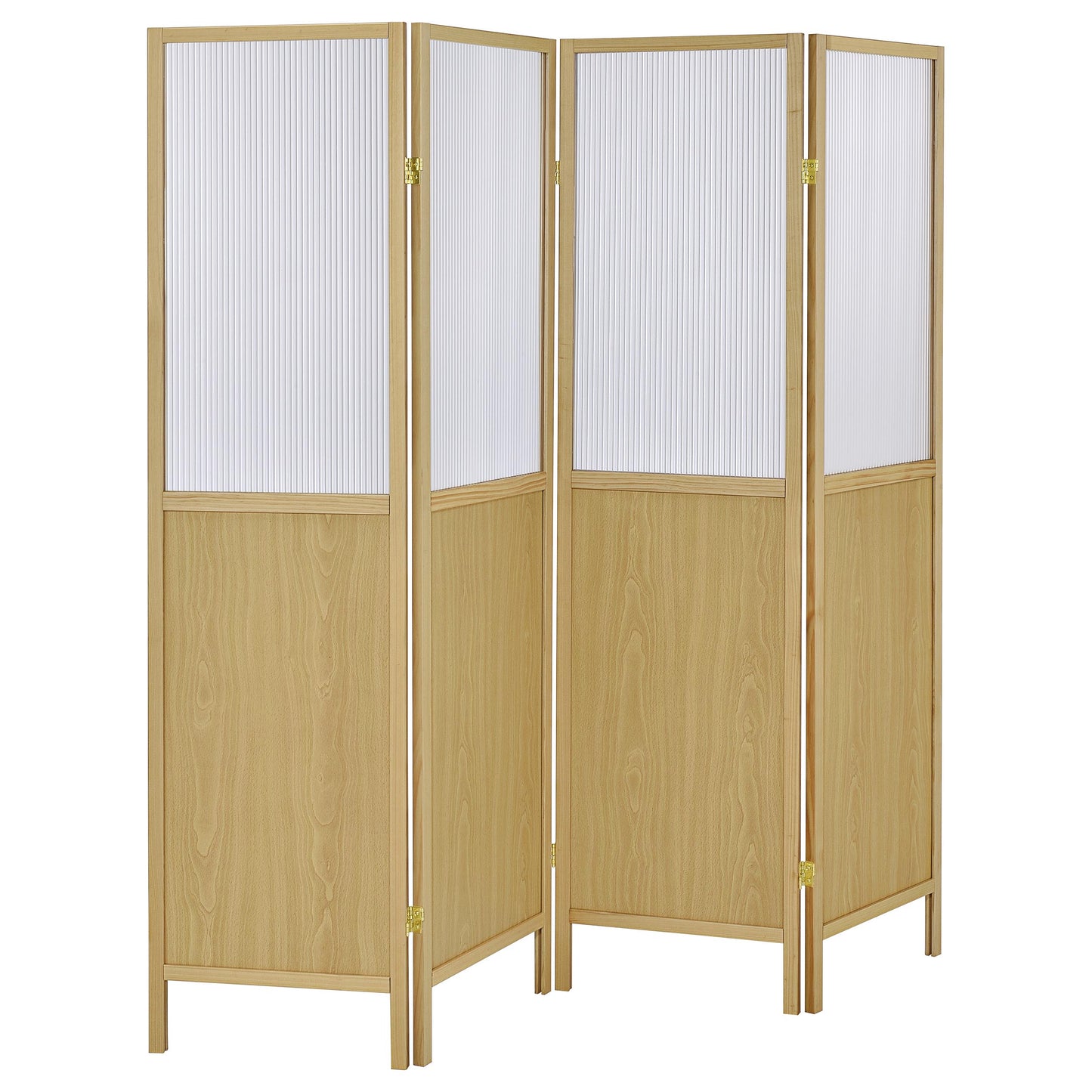 Biombo plegable Shoji de 4 paneles Mattison, color natural