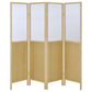 Biombo plegable Shoji de 4 paneles Mattison, color natural