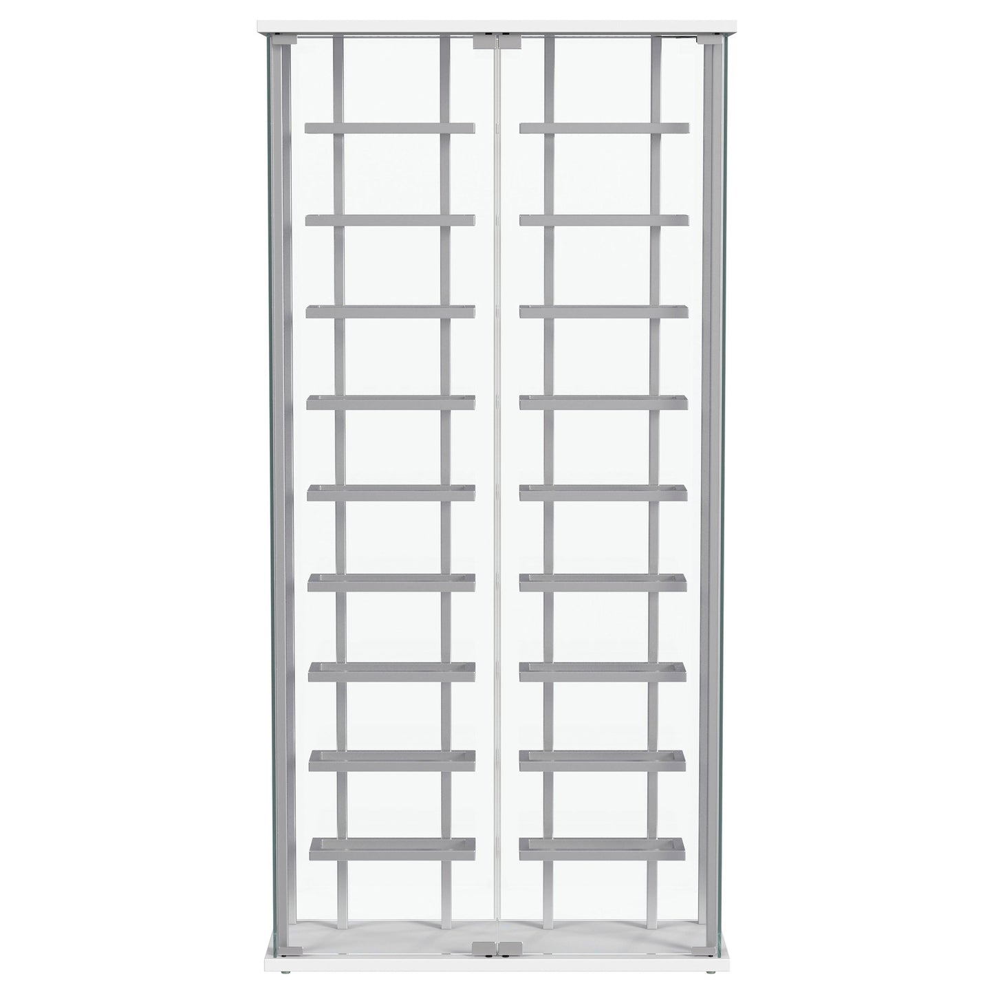 Vitrina de vino de vidrio templado Montara con LED y detalles en cromo