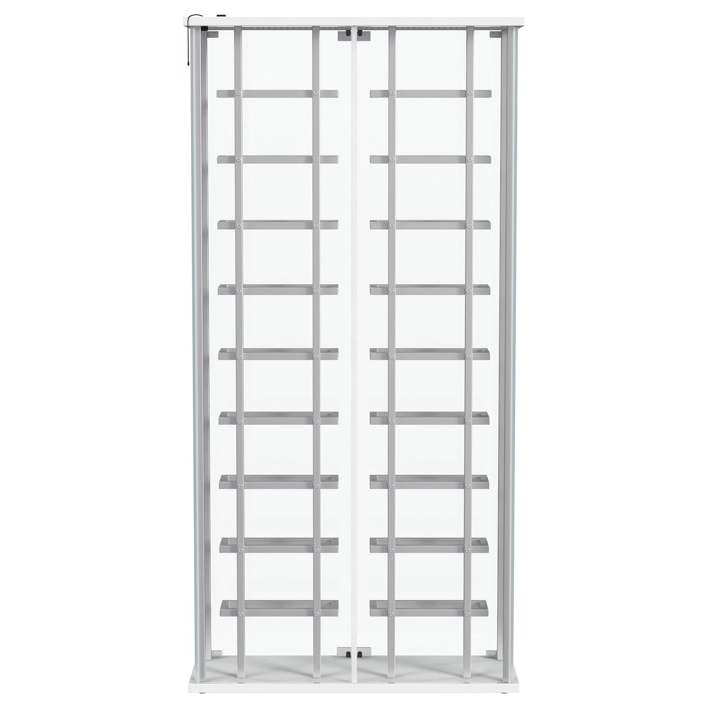 Vitrina de vino de vidrio templado Montara con LED y detalles en cromo