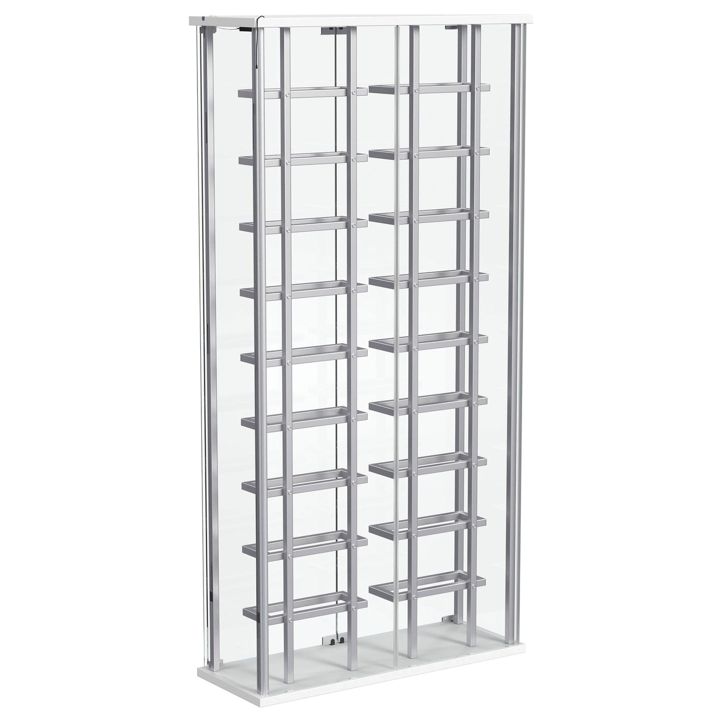 Vitrina de vino de vidrio templado Montara con LED y detalles en cromo