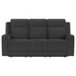 Sofá reclinable móvil tapizado Brentwood en color carbón oscuro