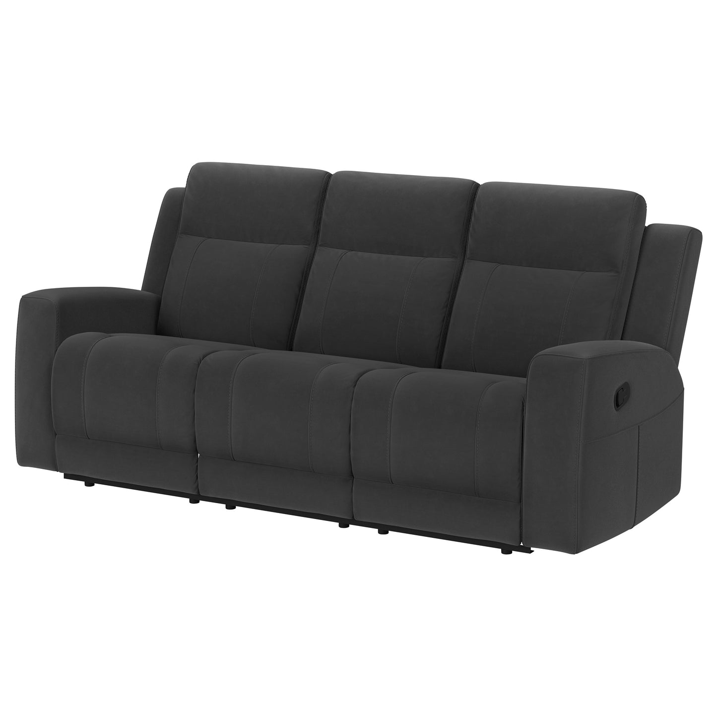 Sofá reclinable móvil tapizado Brentwood en color carbón oscuro