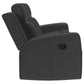 Sofá reclinable móvil tapizado Brentwood en color carbón oscuro