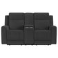 Loveseat reclinable tapizado Brentwood en color carbón oscuro