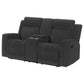 Loveseat reclinable tapizado Brentwood en color carbón oscuro