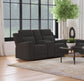 Loveseat reclinable tapizado Brentwood en color carbón oscuro