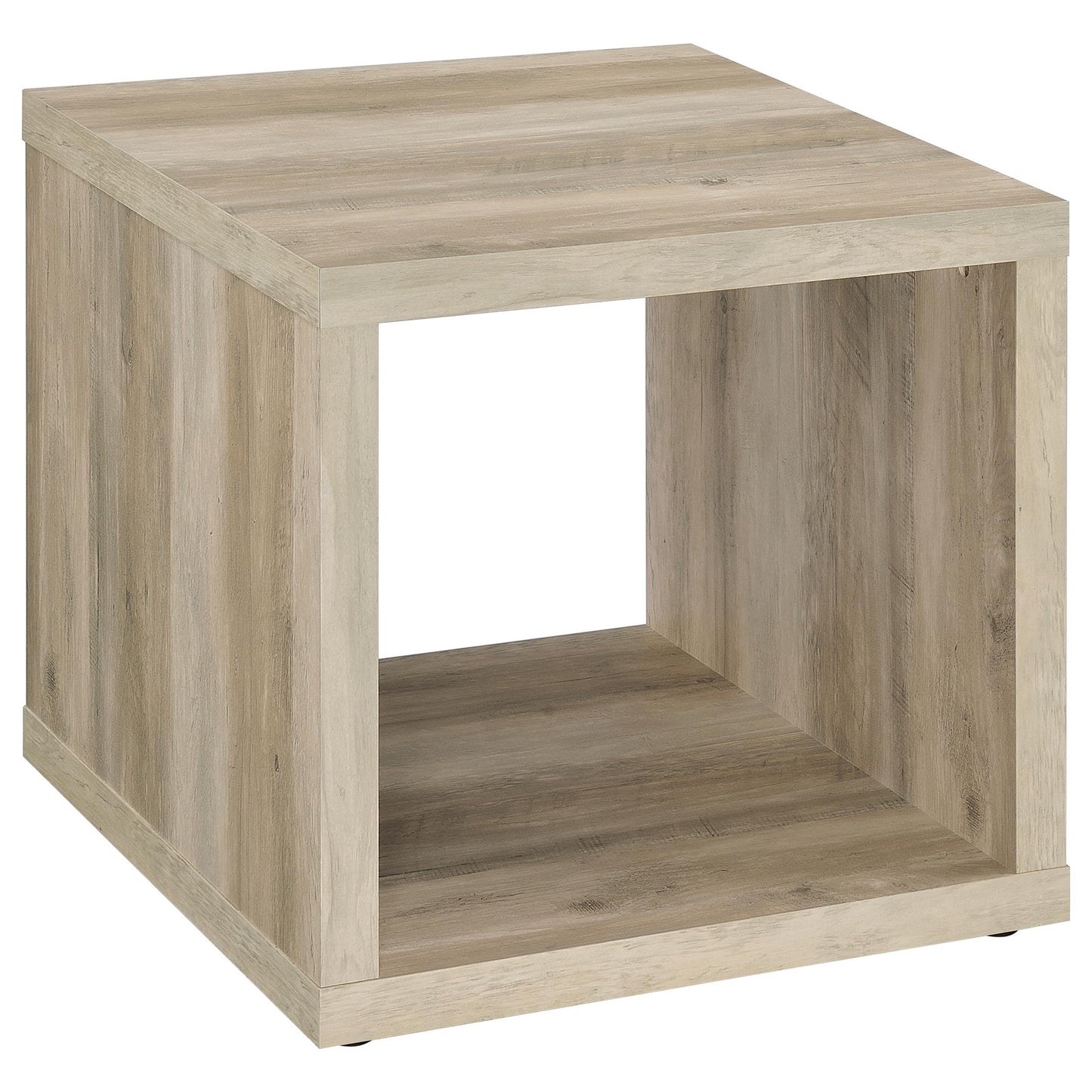 Mesa auxiliar Frisco cuadrada de madera de ingeniería, pino envejecido