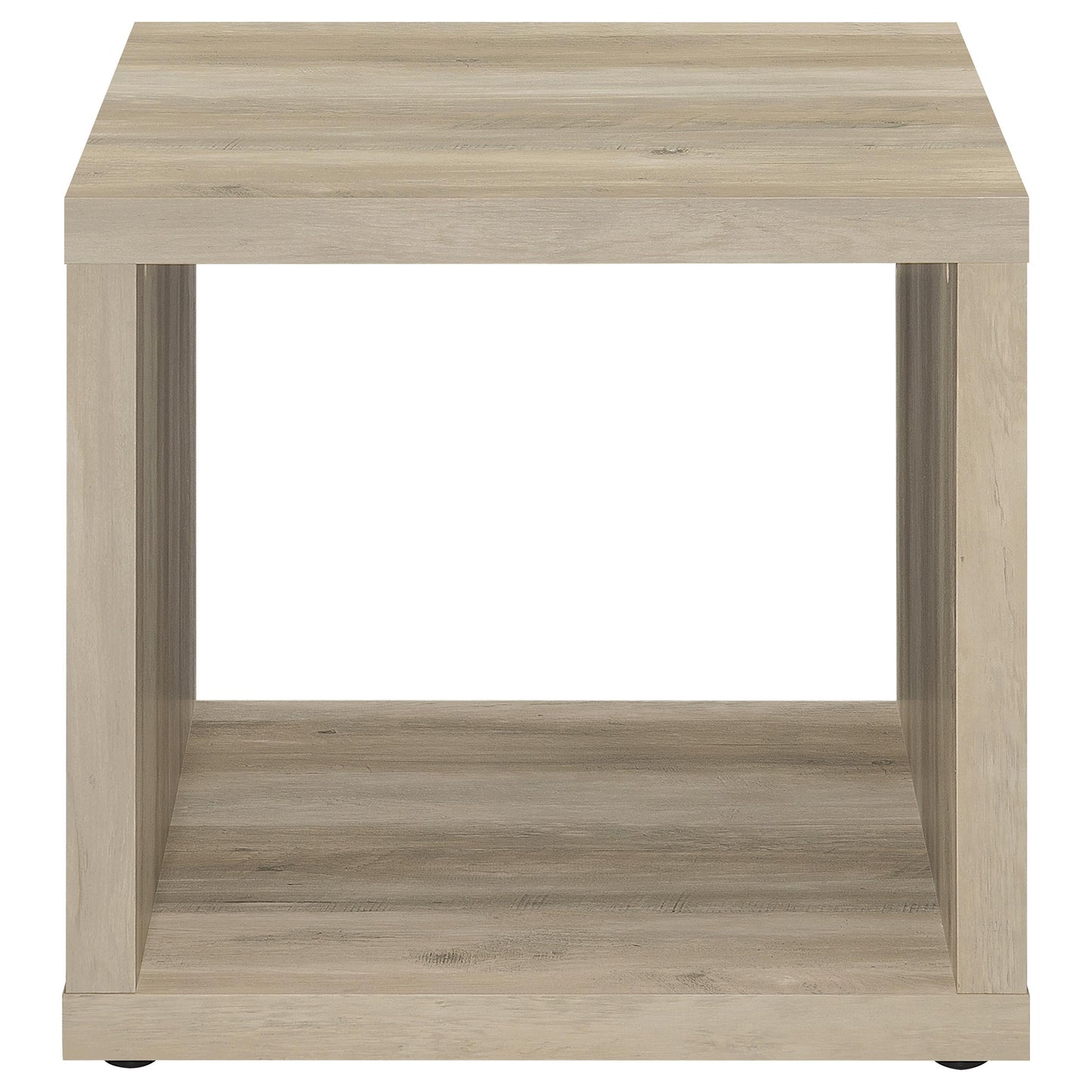 Mesa auxiliar Frisco cuadrada de madera de ingeniería, pino envejecido