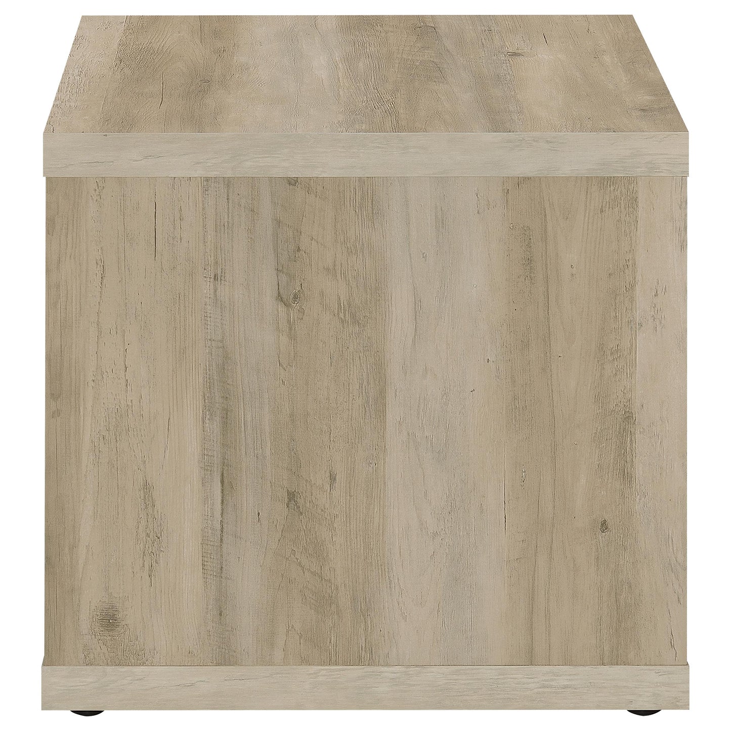 Mesa auxiliar Frisco cuadrada de madera de ingeniería, pino envejecido