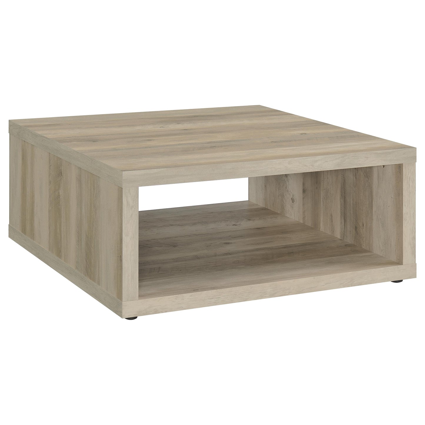 Mesa de centro Frisco cuadrada de madera de ingeniería, pino envejecido