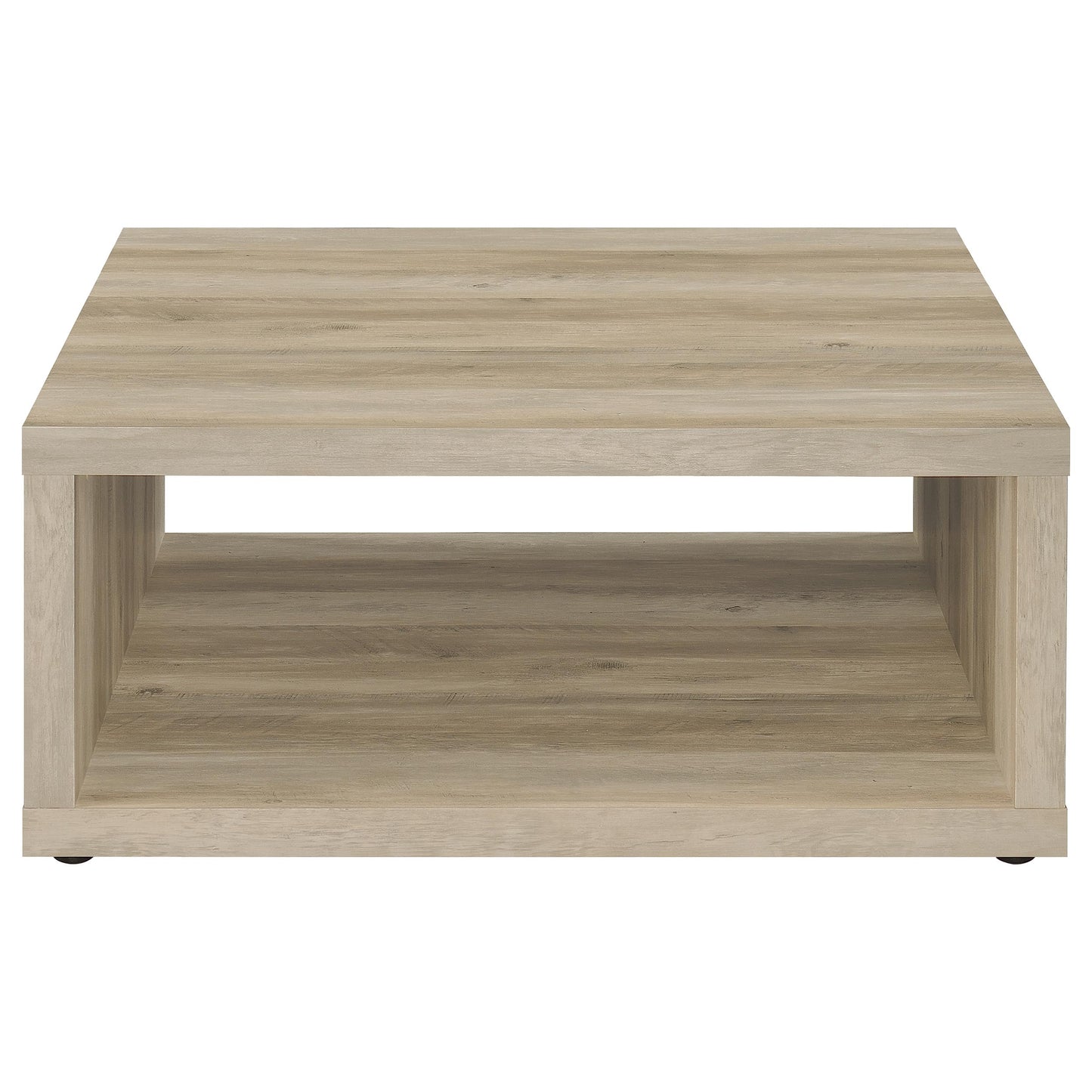 Mesa de centro Frisco cuadrada de madera de ingeniería, pino envejecido