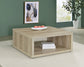 Mesa de centro Frisco cuadrada de madera de ingeniería, pino envejecido