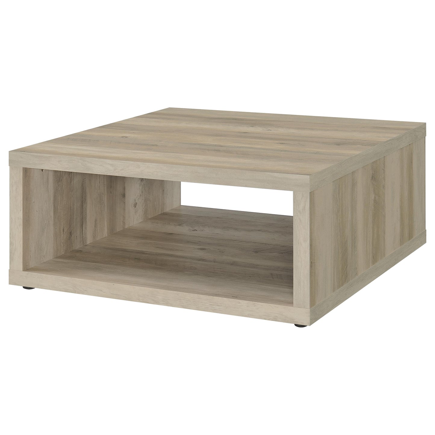 Mesa de centro Frisco cuadrada de madera de ingeniería, pino envejecido