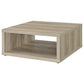 Mesa de centro Frisco cuadrada de madera de ingeniería, pino envejecido