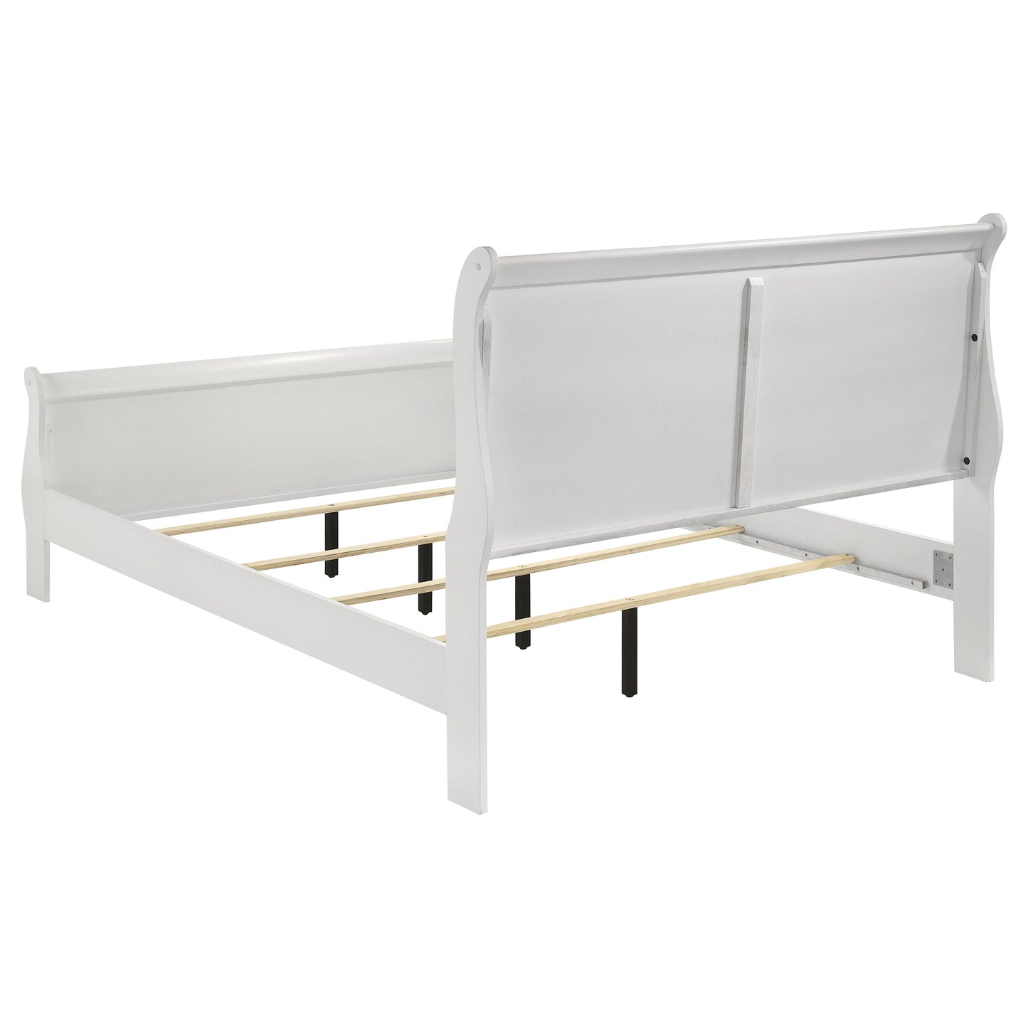 Juego de dormitorio completo de 4 piezas Louis Philippe blanco