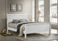 Cama Louis Philippe de 120 cm con paneles tipo trineo, estilo Eastern King, color blanco