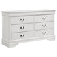 Juego de dormitorio Louis Philippe de 4 piezas Eastern King en blanco