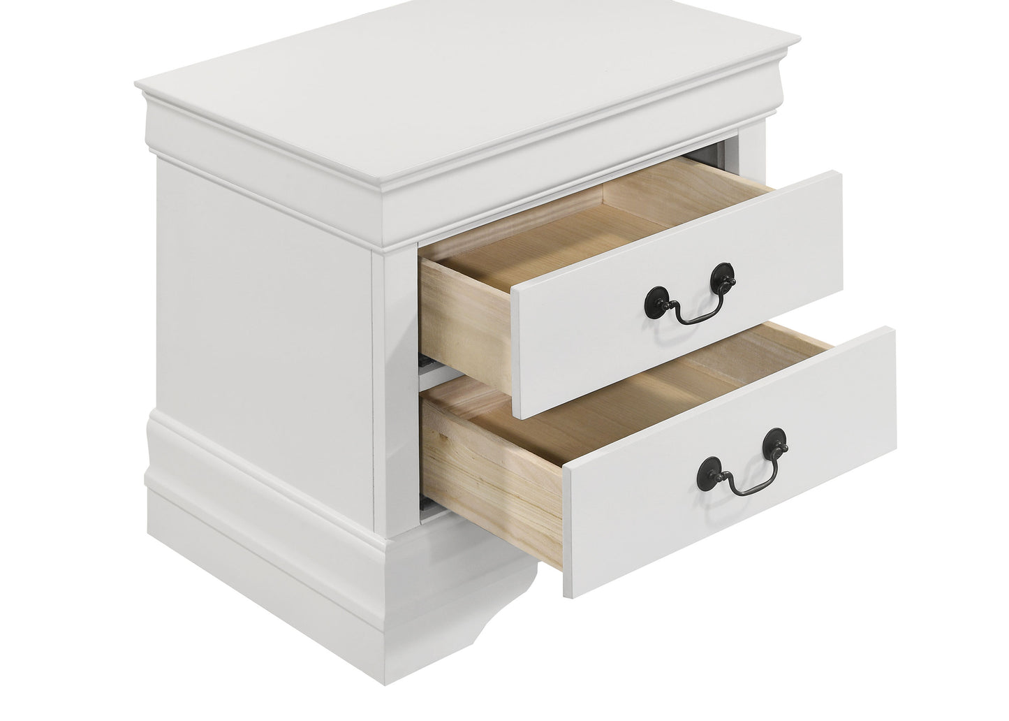 Juego de dormitorio Louis Philippe de 4 piezas Queen en blanco